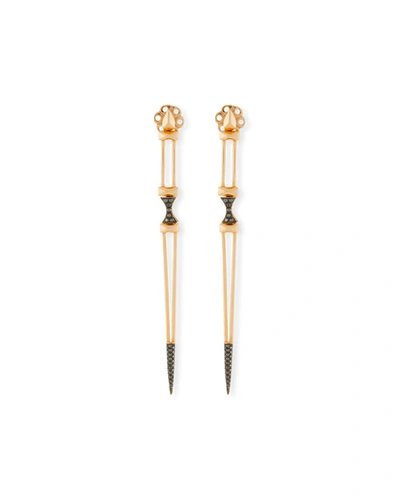 Ethos Maria Black Diamond Dagger Earrings In 18k Gold