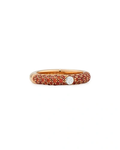 Adolfo Courrier Pop Collection Orange And Diamond Band Ring