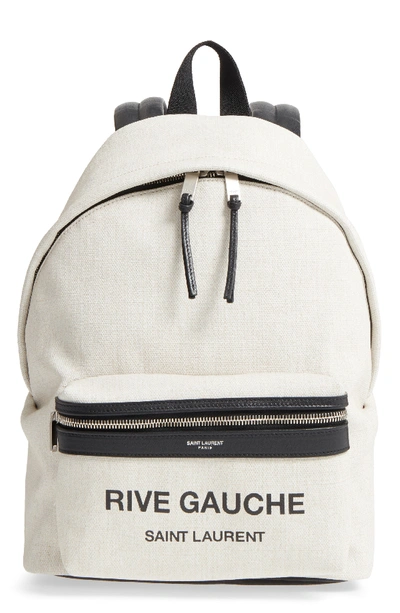 Saint Laurent City Mini Rive Gauche Backpack - Ivory In Canvas