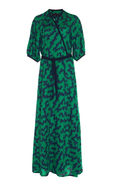 Martin Grant Kimono Wrap Dress In Green