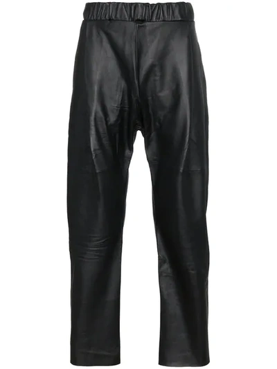 Willy Chavarria Buffalo Leather Trousers In Black