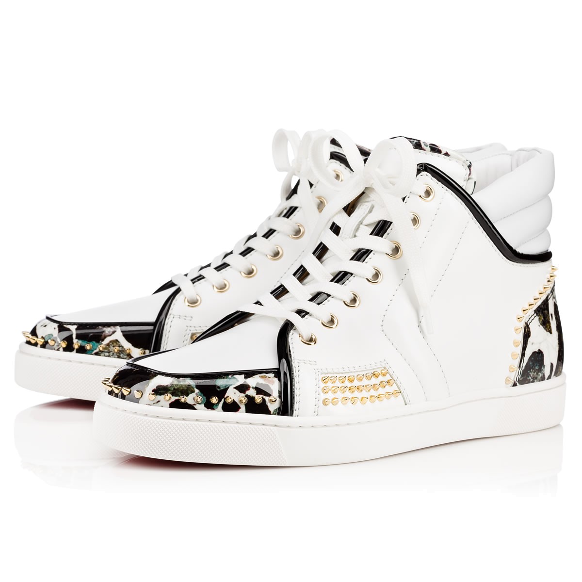 Christian Louboutin Sporty Dude Low Patent Carrare, Black And White ...