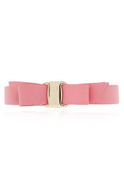 Ferragamo Pink Leather Vara Bracelet Pink Salvatore  Donna Tu