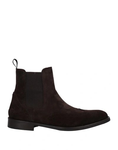 Stefano Branchini Ankle Boots In Dark Brown