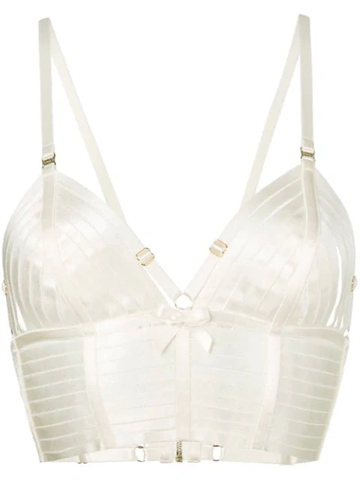 Bordelle Longline Silk Bra In Neutrals