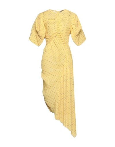 Preen By Thornton Bregazzi Midi Dresses In Yellow