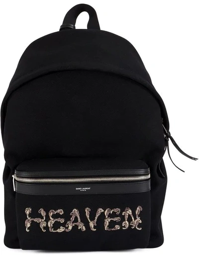 Saint Laurent Men's Rucksack Backpack Travel  City Heaven In Black