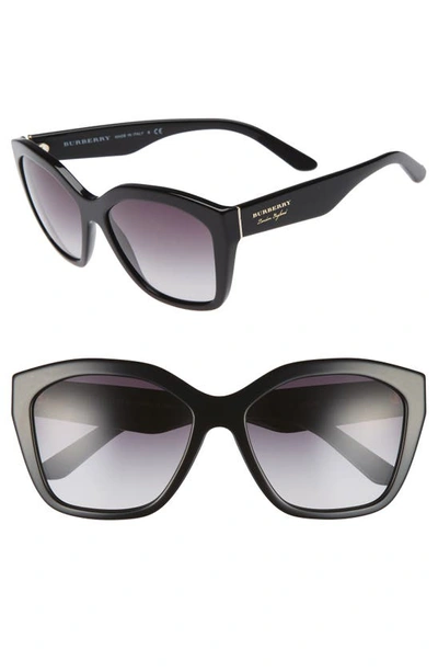 Burberry 57mm Gradient Sunglasses In Black / Grey Gradient