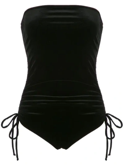 Adriana Degreas Velvet Swimsuit In Black