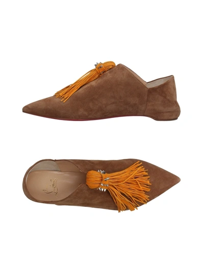 Christian Louboutin Loafers In Camel