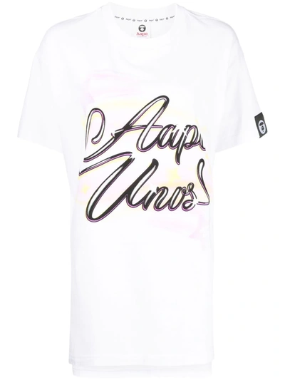 Aape By A Bathing Ape Spray-paint Effect Logo T-shirt In Weiss