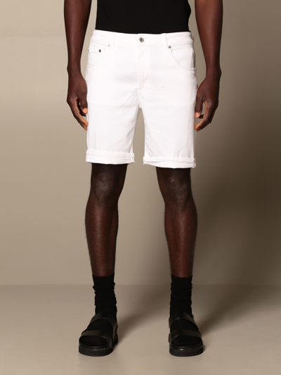 Dondup Manheim Straight-leg Bermuda Shorts In White