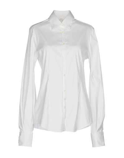 Aglini Solid Color Shirts & Blouses In White