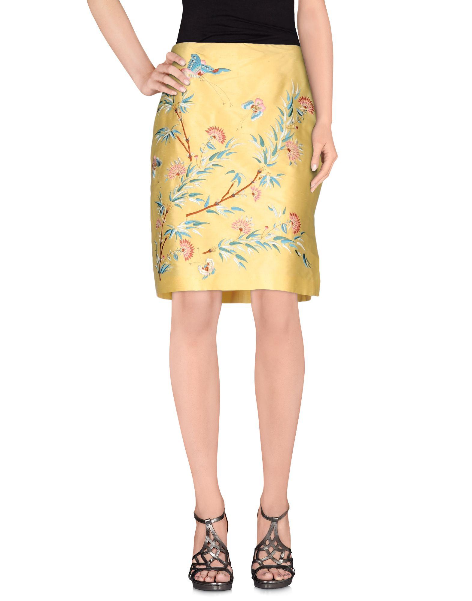 Ralph Lauren Knee Length Skirts In Light Yellow | ModeSens