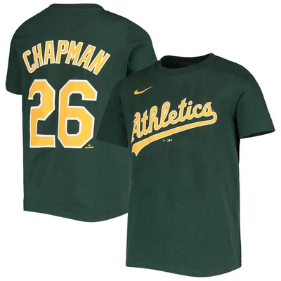 Nike Kids' Youth  Matt Chapman Green Oakland Athletics Team Player Name & Number T-shirt