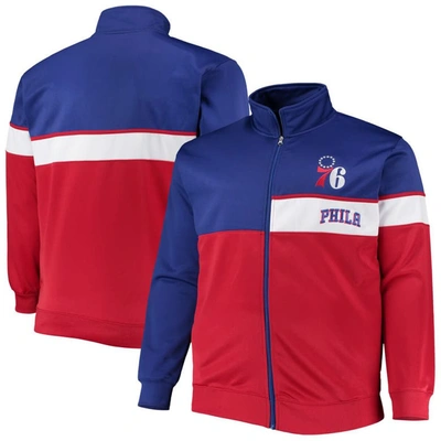 Profile Royal/red Philadelphia 76ers Big & Tall Pieced Body Full-zip Track Jacket