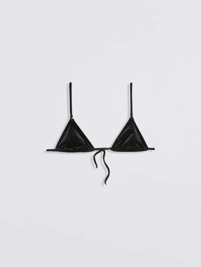 Filippa K Triangle Bikini Top In Black Velvet