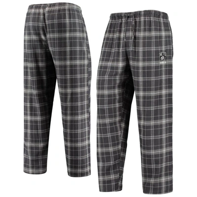 Concepts Sport Men's  Charcoal, Gray Brooklyn Nets Ultimate Plaid Flannel Pajama Pants In Charcoal,gray