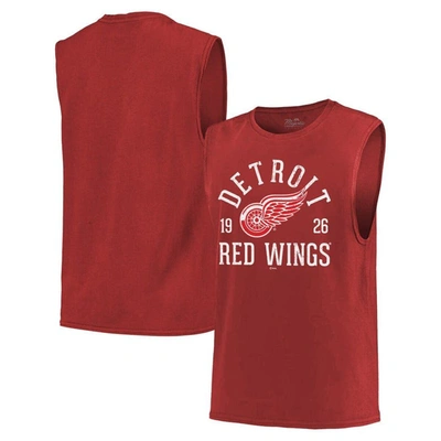 Majestic Threads Red Detroit Red Wings Softhand Muscle Tank Top