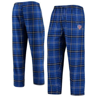 Concepts Sport Blue/black New York Knicks Ultimate Plaid Flannel Pajama ...