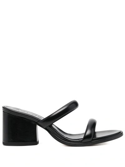 Aeyde Double-strap Leather Sandals In Black