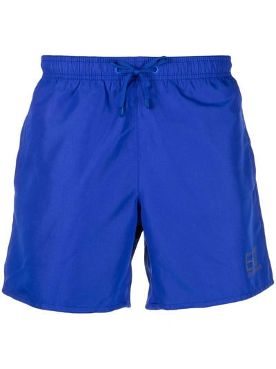 Ea7 Logo-print Swim Shorts In Blue
