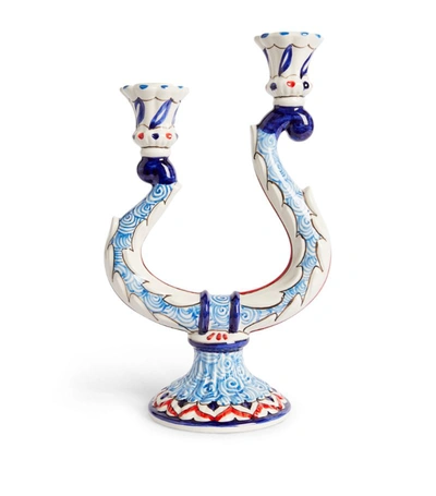 Les-ottomans Turquerie Candlestick Holder (30cm) In Blue