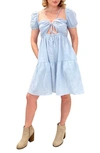 Emilia George Maternity Amelia Mini Tiered Dress In Light Blue