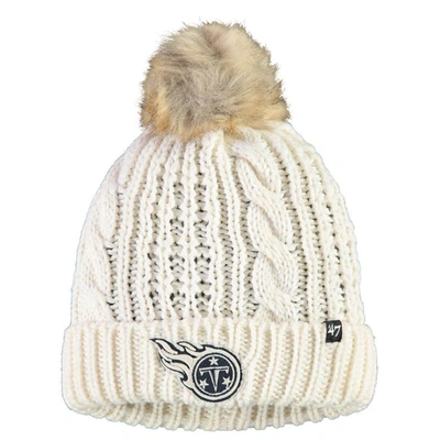 47 Brand '47 Cream Tennessee Titans Meeko Cuffed Knit Hat With Pom