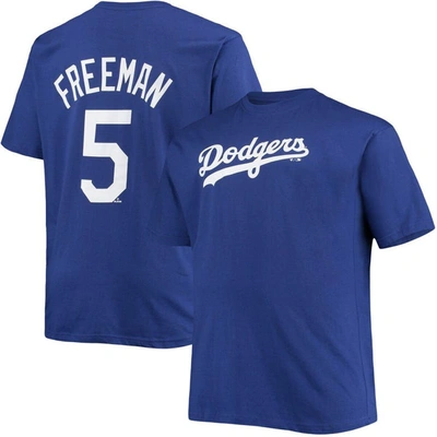 Profile Men's Freddie Freeman Royal Los Angeles Dodgers Big And Tall Name And Number T-shirt