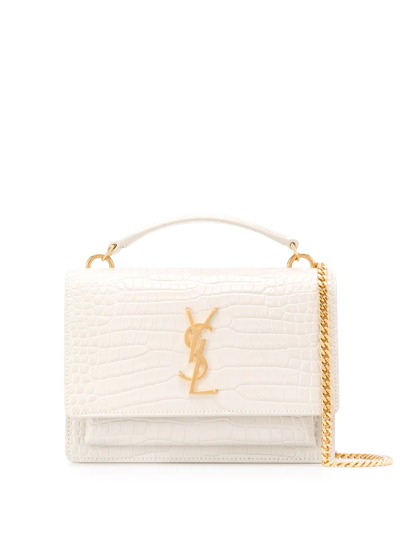 Saint Laurent Sunset Shoulder Bag In White