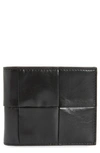 Bottega Veneta Intrecciato Bifold Wallet In Black Silver