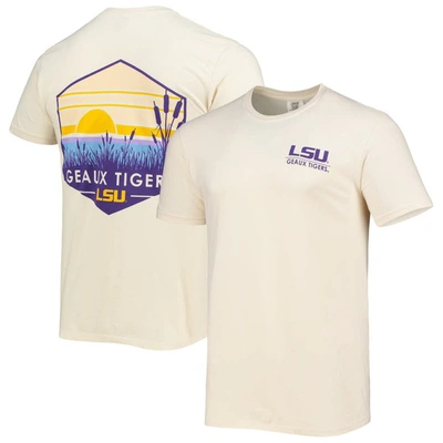 Image One Cream Lsu Tigers Landscape Shield Comfort Colors T-shirt