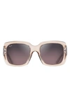 Maui Jim Polarized Oversized Square Sunglasses, 55mm In Tan/pink Polarized Gradient