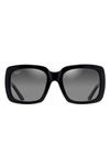 Maui Jim Two Steps 55mm Polarizedplus2® Square Sunglasses In Black Gloss