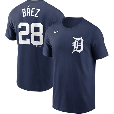 Nike Javier Baez Navy Detroit Tigers Name & Number T-shirt