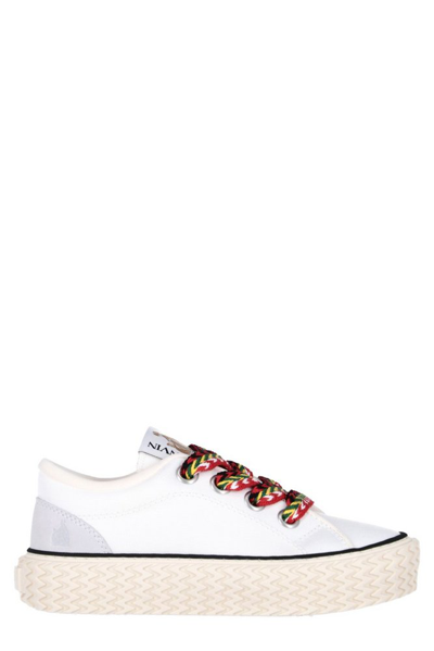 Lanvin Platform Leather Low-top Sneakers In White