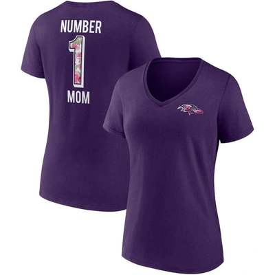 Fanatics Branded Purple Baltimore Ravens Team Mother's Day V-neck T-shirt
