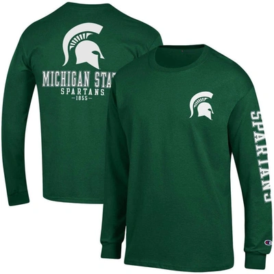 Champion Green Michigan State Spartans Team Stack Long Sleeve T-shirt