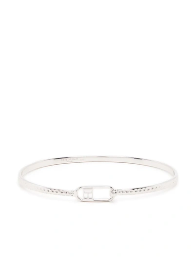 Tateossian Hammered T-bangle Bracelet In Silver