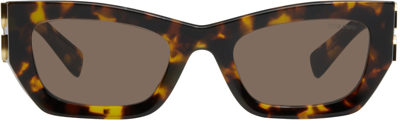 Miu Miu Tortoiseshell Rectangle-frame Sunglasses In Brown