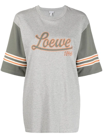 Loewe Brand-printed Oversized Cotton-jersey T-shirt In Grey