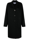 Loewe Anagram Logo-plaque Wool And Cashmere-blend Coat In Black