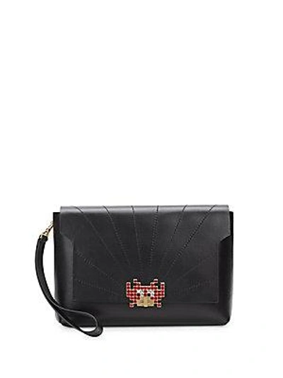 Anya Hindmarch Space Invaders Bathurst Clutch Bag In Black