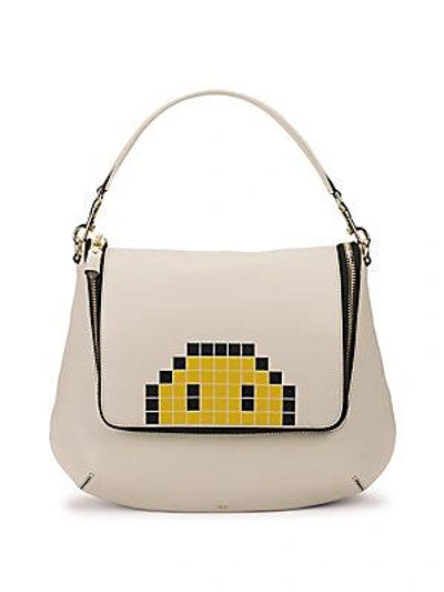 Anya Hindmarch Maxi Leather Satchel In Chalk