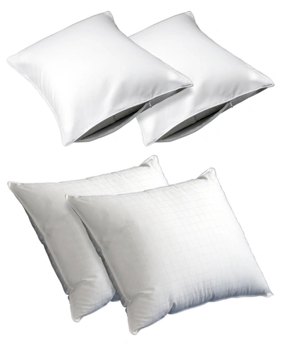 Allied Home Tempasleep Medium 4 Piece Pillow And Cooling Pillow Protector Bundle, King In White