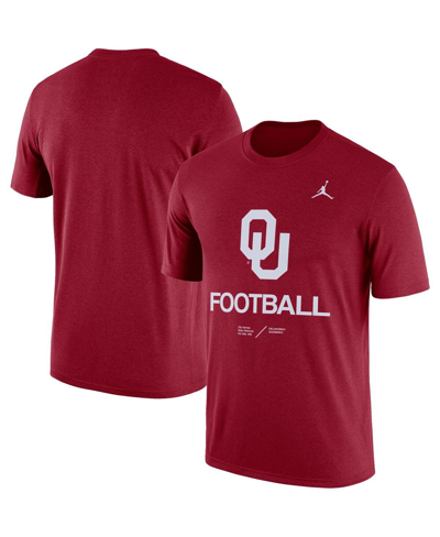 Jordan Men's  Heathered Crimson Oklahoma Sooners Team Football Legend T-shirt