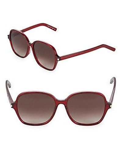 Saint Laurent 57mm Square Sunglasses In Red
