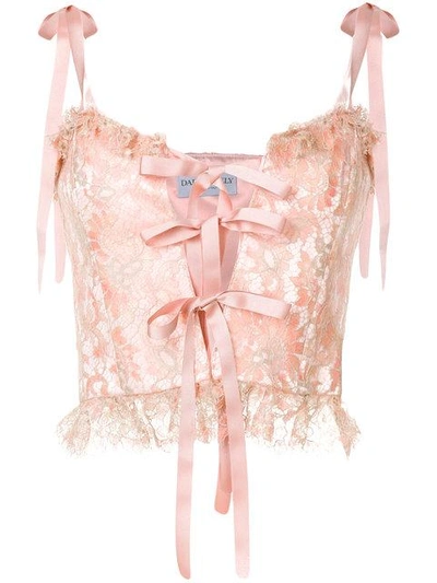 Daizy Shely Flower Lace Top - Pink