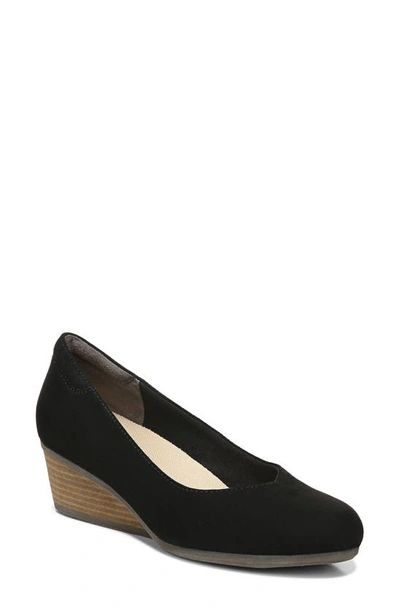Dr. Scholl's Women's Be Ready Wedge Pumps Women's Shoes In Black Microfiber
